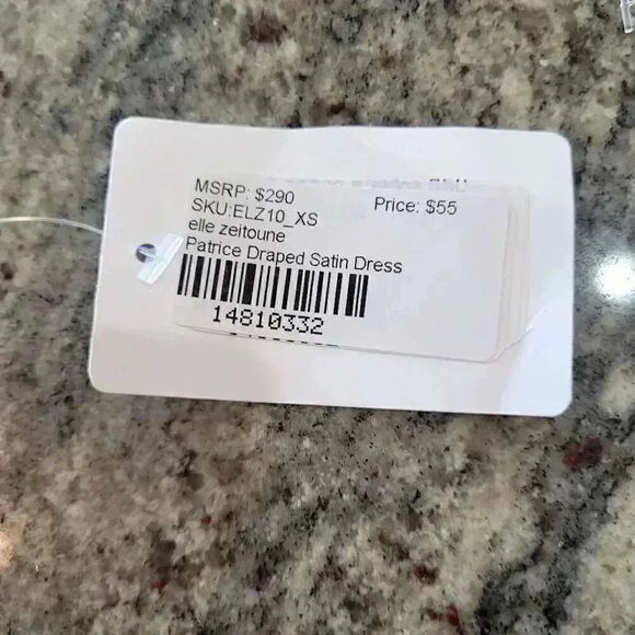 Elle Zeitoune Women's Pink Punch Poly Gathered Waist Midi Patrice Draped Satin L - Picture 15 of 16